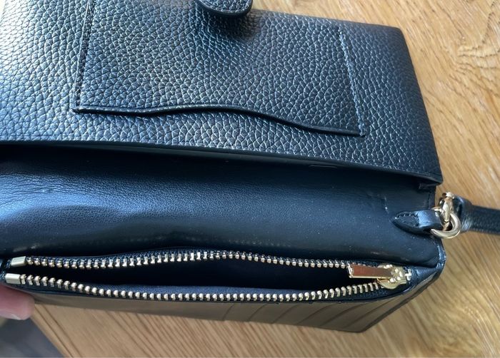 Coach Pebbled Black Leather Phone Wristlet Wallet