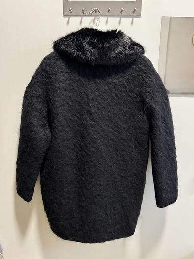 S Italy wool and mohair coat black