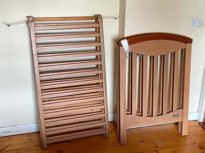 Solid Wood Baby Cot | Adjustable Base