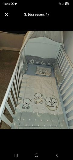 Baby baldachin, bedding set and hanging organizer