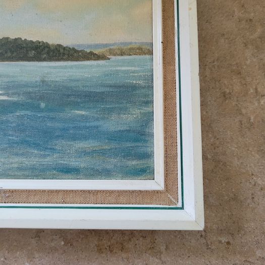 Antique pair of naive watercolours on board