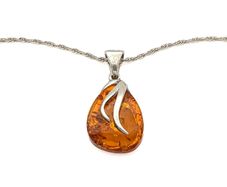 Vintage 925 Sterling Silver & Natural Baltic Amber Necklace