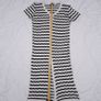 Boohoo White Black Wavy Stripe Crochet Button Through Knit Midi Dress 12UK/40EU Image 10
