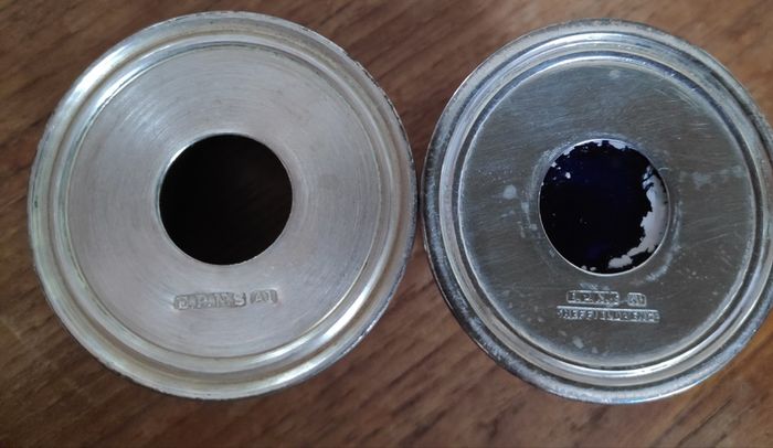 A pair of vintage EPNS A1 salt cellars