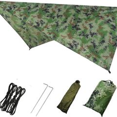 FREE EXPRESS SHIPPING Hammock Camping Tarp Rain Fly, Waterproof Tent Footprint Shelter Canopy Sunshade Cloth Picnic Mat for Outdoor Awning Hiking Beach Backpacking - Included Guy Lines & Stakes