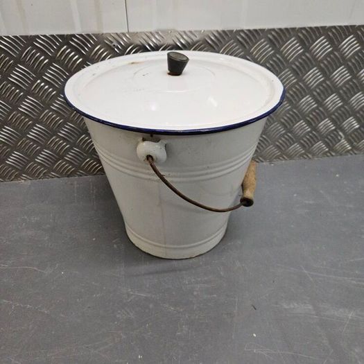 white enamel bucket