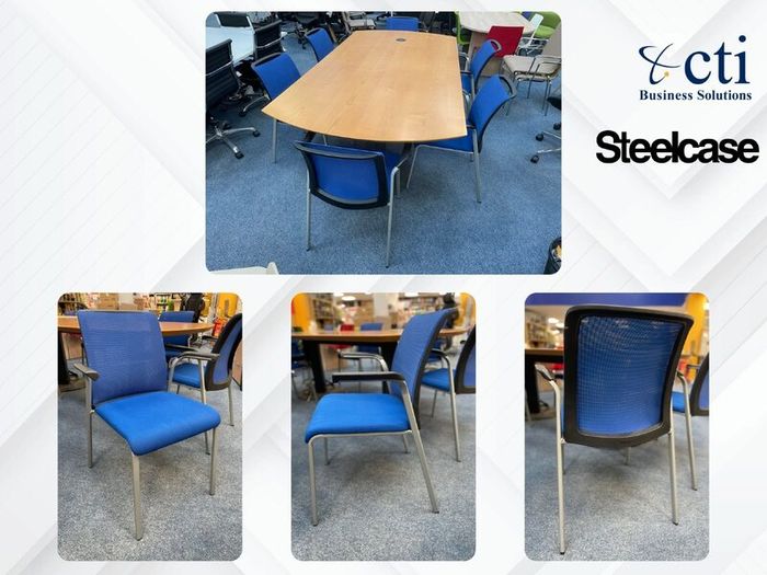 7 x Steelcase Blue Meeting Chairs