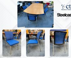 7 x Steelcase Blue Meeting Chairs