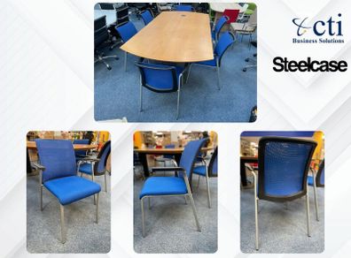 7 x Steelcase Blue Meeting Chairs