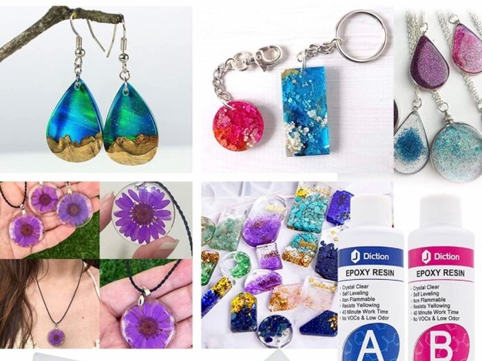 Epoxy Resin Kit for Beginners - Epoxy Resin Jewellery Making Starter Kit with Silicone Mold, Resin Pigment, Gold Flakes, Measuring Cup,Coating and Casting Art Resin
