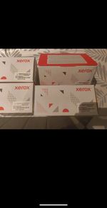 xerox toner cartridges in colours blue, yellow, black and red