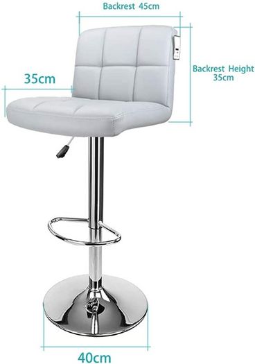 Bar Stools, with Chromed Framework, 360 Degree Rotary, Soft Padded Chairs,Set of 2 (FREE POSTAGE)