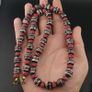 Antique Murano Style Aventurine & Chevron Glass Beads Necklace Image 5
