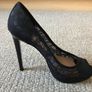 Faith black lace peep toe heels size 6 Image 3