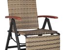 Hi Tech Aluminium Poly Rattan Recliner Chair With Footrest, Folding, Adjustable, For Garden, Balcony, Patio, Garden Chair, Weather-Resistant, Various Colours