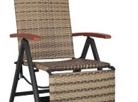 main image for ad Hi Tech Aluminium Poly Rattan Recliner Chair With Footrest, Folding, Adjustable, For Garden, Balcony, Patio, Garden Chair, Weather-Resistant, Various Colours
