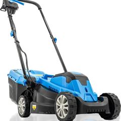 1300W Electric Lawn Mower  33cm Lightweight Corded Lawnmower, 30L Grass Box, Foldable Handle, 3 Cutting Heights, Ideal for Small Gardens
