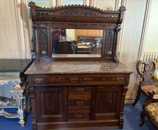 Walnut Marble Topped Sideboard