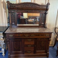 Walnut Marble Topped Sideboard