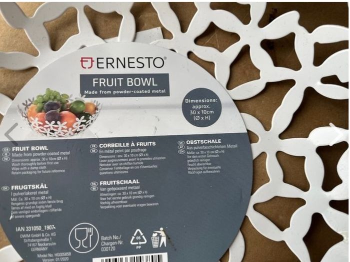 White Metal Fruit Basket
