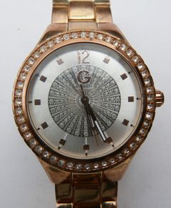 Modern Guess Goddess Rose Gold Plated Two-Tone Stainless Steel Quartz Ladies Watch