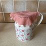 Johnston Brotger "Spoty Daisy " 2 Pint Jug & crochet cover  Peach Beaded jug c Image 8