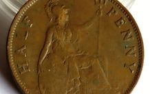 1929 Halfpenny George V bronze coin
