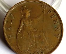 1929 Halfpenny George V bronze coin