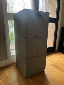 Grey filing cabinet