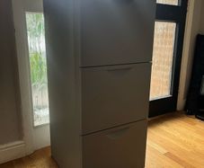 Grey filing cabinet