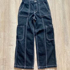 Primark black cargo jeans, 8/9y