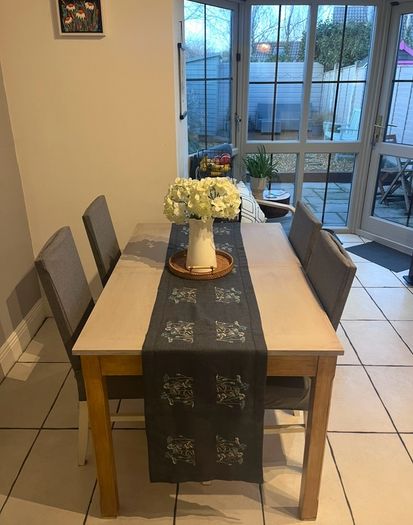 Dining table and four chairs