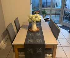 Dining table and four chairs