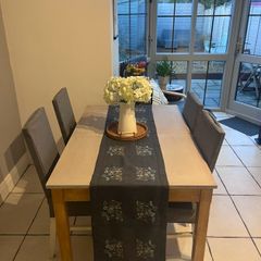 Dining table and four chairs