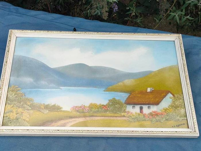 Irish tweed and oil on Board by K.C. Colohan