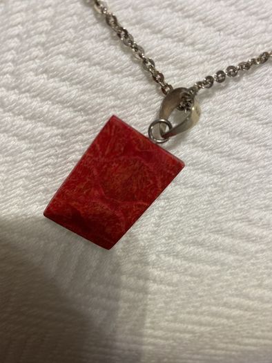 925 Silver Hallmarked Red Coral Pendant, Earrings and Bracelet Set