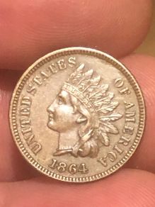 1864 "L" ONE CENT variety Nice grade GXF/AU