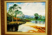 No 29 Oil Painting Of Lake Shore And Trees