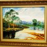 No 29 Oil Painting Of Lake Shore And Trees Image 2