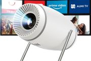 Mini Projector with WiFi 6 and Bluetooth 5.0, Portable Smart Projector 4K 1080P Supported, Auto Keystone Video Projector for Bedroom Home Outdoors (White)