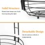 Fruit Basket, 2-Tier Fruit Bowl with Banana Hanger, Kitchen Countertop Rack, Metal Bowls Perfect for Holding Fruit, Vegetables, Snacks, Cupcakes (Black) Image 3