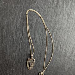 silver chain & silver harp necklace