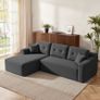 Modular Corner Sofa with Chaise Longue Slate Grey Corduroy No Assembly Required Image 2