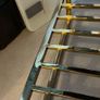 Gold Metal Side Table / Console Table Cracked Top Image 7