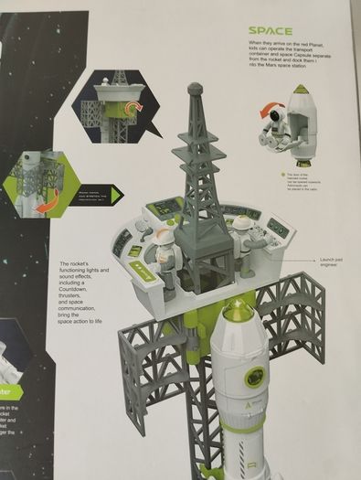 Like new Big Space Exploring Rocket Launch Playset  with Smoke Effects