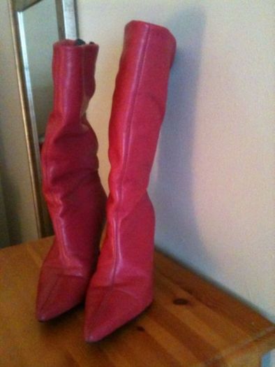 Pink playboy boots