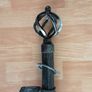 Extendable Curtain Pole Brushed Silver/Black Image 2