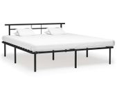 Bed Frame Black Metal 200x200 cm