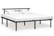 Bed Frame Black Metal 200x200 cm