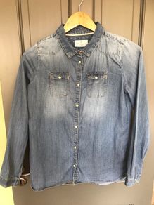 Pennys girls denim long sleeved shirt aged 12-13 years